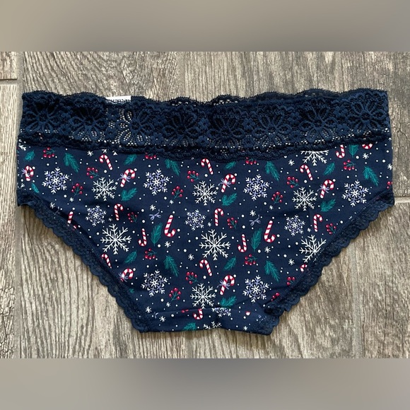 New SO Intimates Cotton and Lace Boybrief Holiday Panties You Pick Size Flakes - Picture 2 of 2